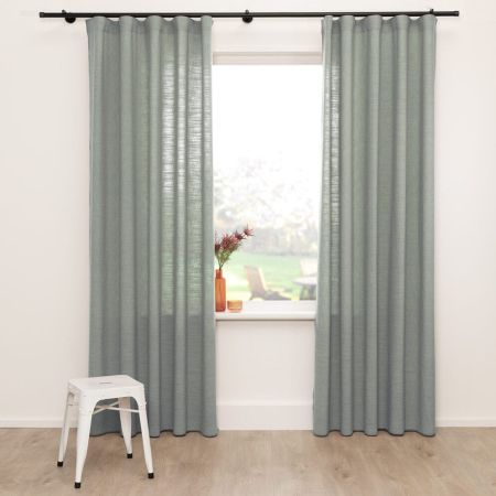 Overgordijn Ramie Grijs Groen 33